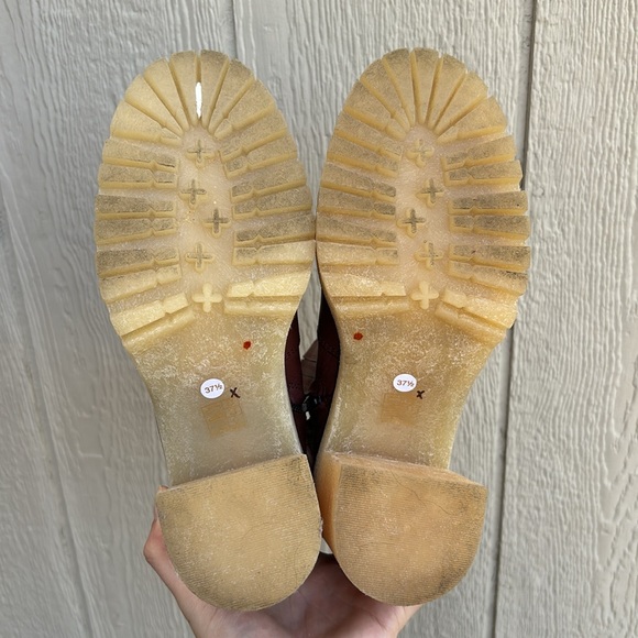 Free People James Leather Chelsea Boot cherry chocolate platform heel boots 37.5 - Picture 14 of 16